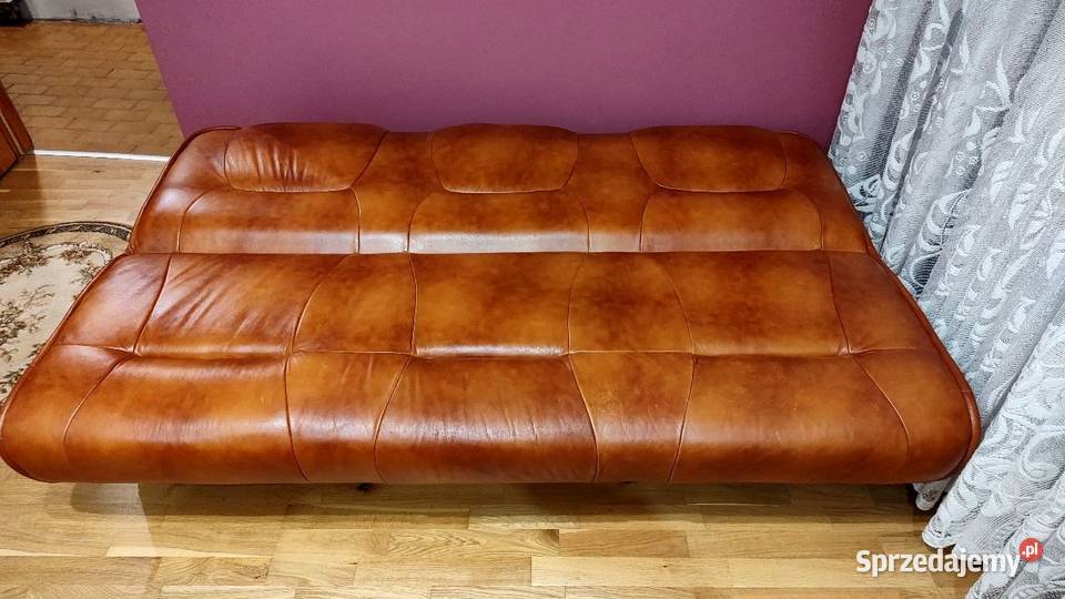 Skórzana wersalka z pojemnikiem pufy 197cm Gorlice