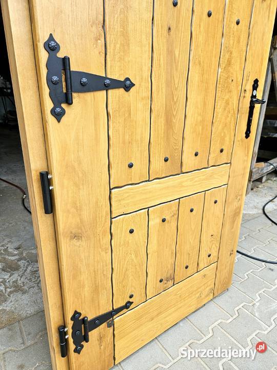 Drzwi DŁUGOSZ drewniane zewnętrzne wiejskie Częstochowa