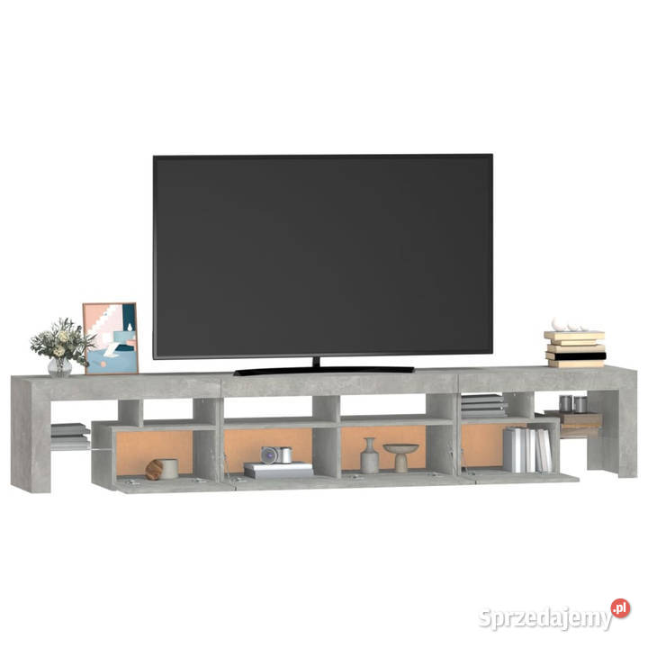 Szafka pod TV z oświetleniem LED szarość betonu mazowieckie Warszawa