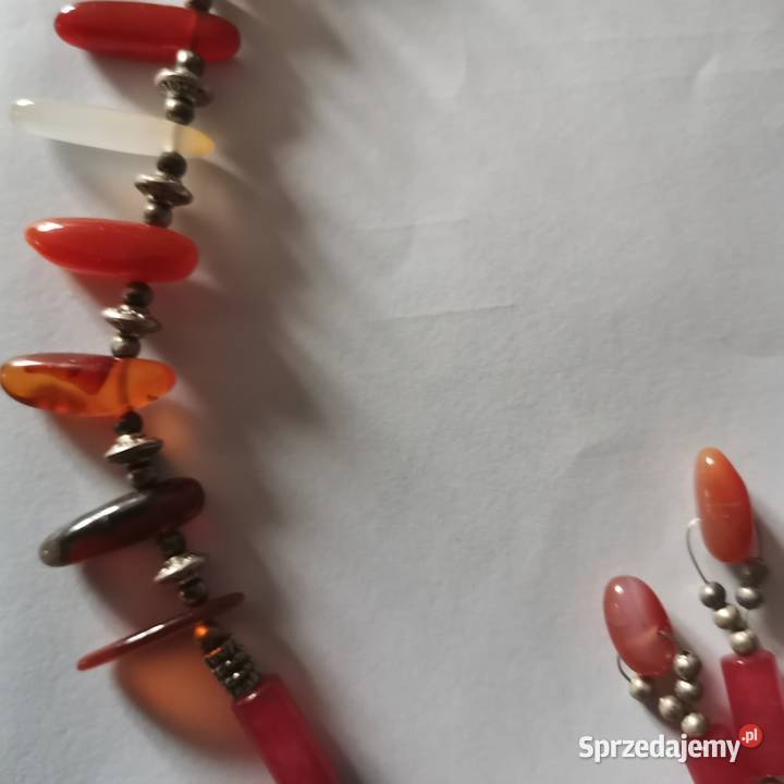 Naszyjnik kolczyki agaty bali Częstochowa