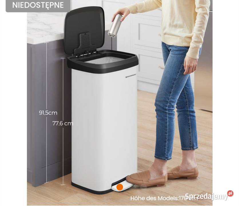 Kosz metalowy biały Uniejów