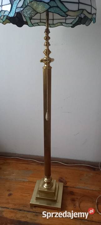 Piękna mosiężna lampa podłogowa witraż w stylu