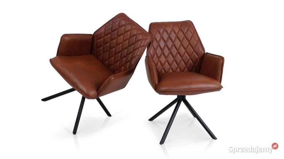 Krzesło Rio w brązowej skórze naturalnej Woźniki