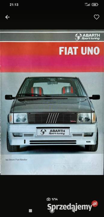 Fiat uno mk1 zestaw nakładek abarth zderzaków Ryn