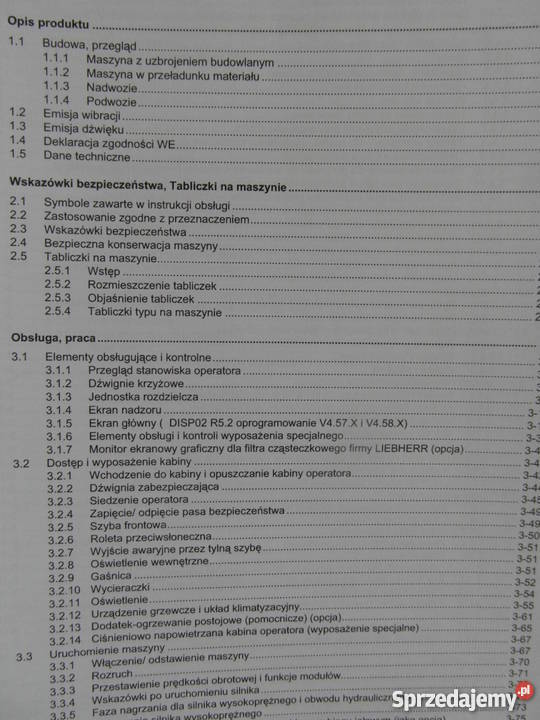 dtr instrukcja obsługi koparka liebherr 906 i Szczecin