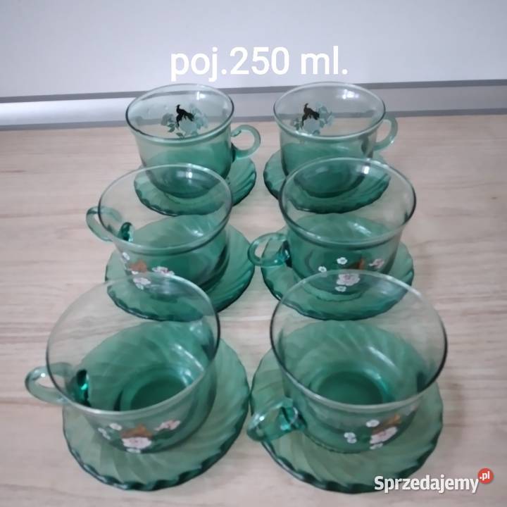 filiżankiszkło PRL Porcelana i szkło Bukowno