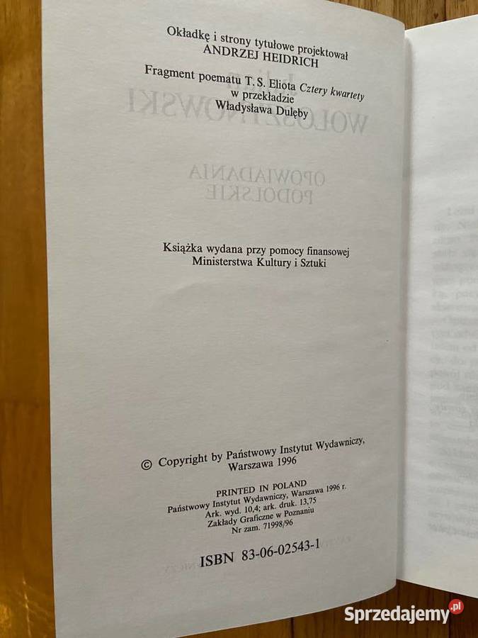 Julian Wołoszynowski Opowiadania podolskie Katowice sprzedam