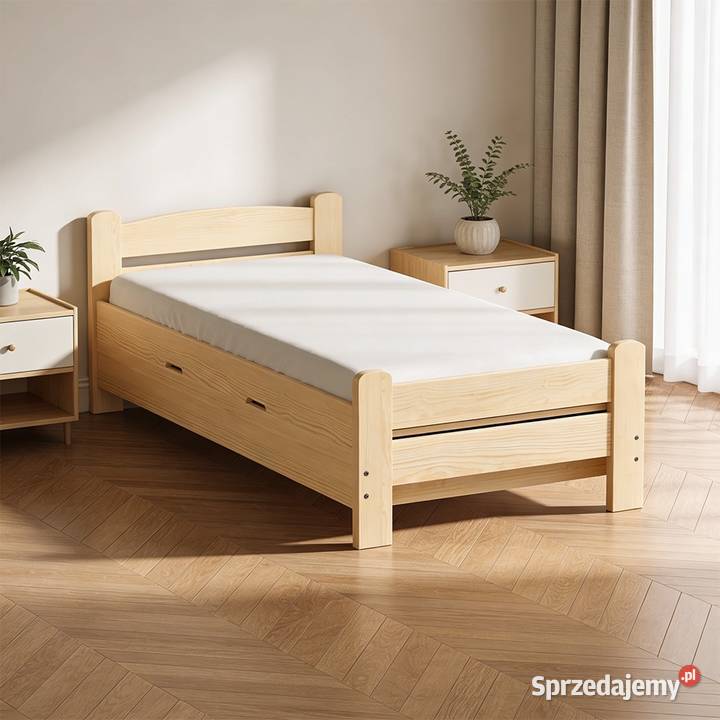 Łóżko sosnowe ELEGANT PLUS na nóżkach dostępny w Łóżka