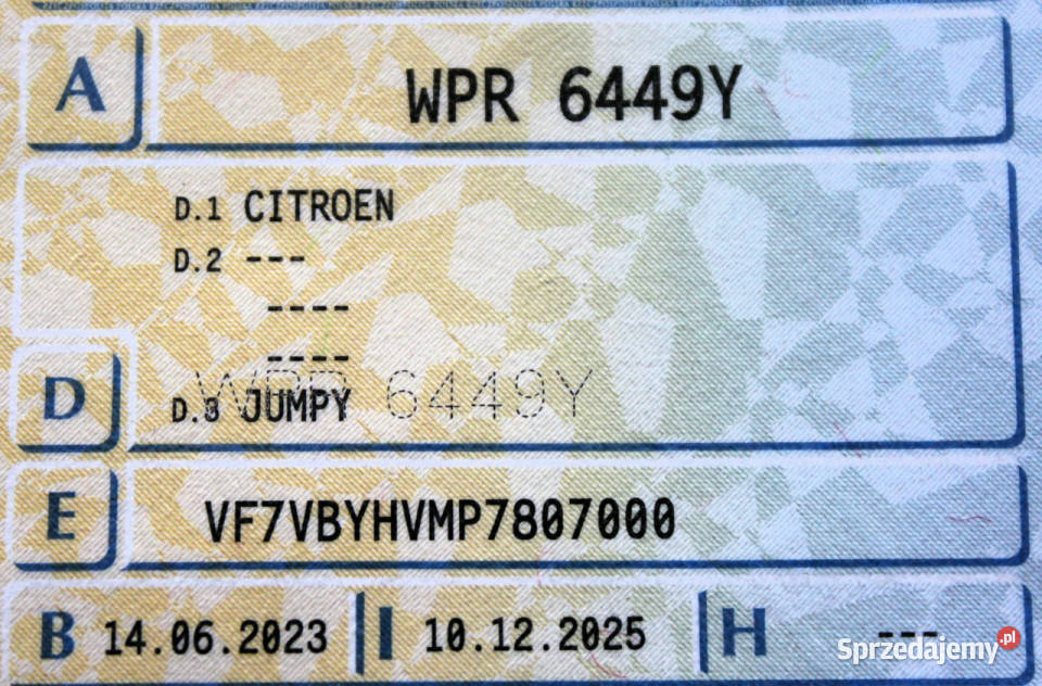 Citroen Jumpy FV23 3osobowy 120 Kamera Navi Blis zarejestrowany w Polsce Sokołów sprzedam