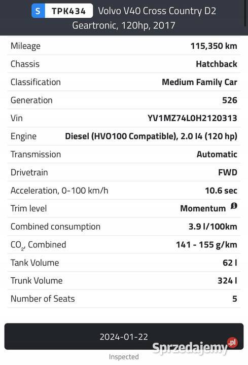 AUTOMATYCZNA SKRZYNIA BIEGÓW Volvo S60 II V60 20 Chełm