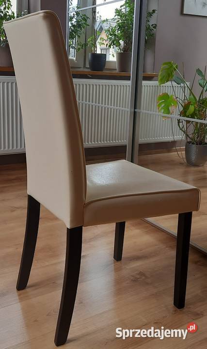 Krzesła PARYS kremowe z ekoskóry 4 Raciborowice