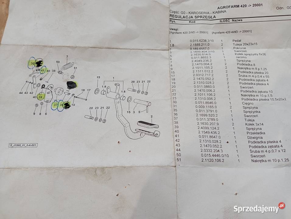 zestaw naprawczy pedału sprzęgła DeutzFahr Sprzęgła Koszanowo