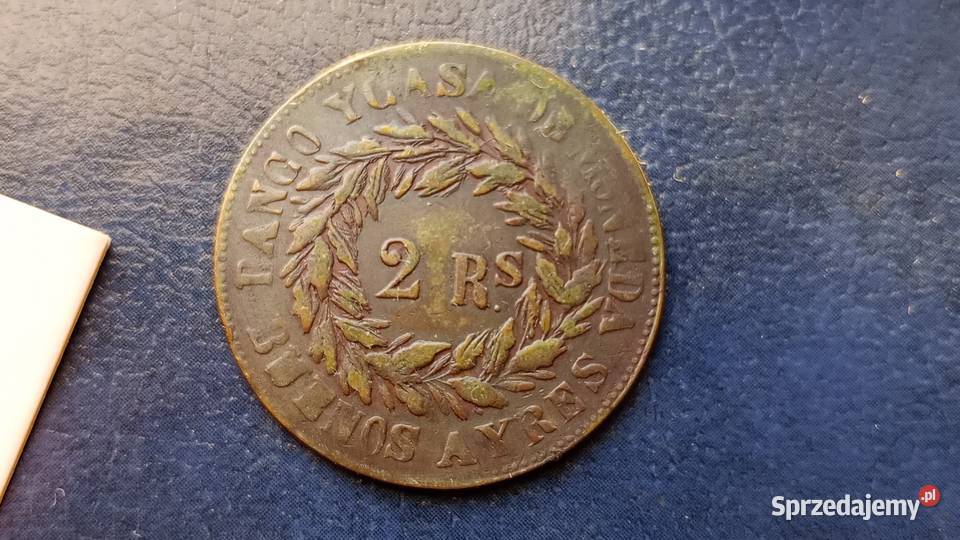 Stare monety 2 reale 1860 Buenos Aries Numizmatyka Lesko
