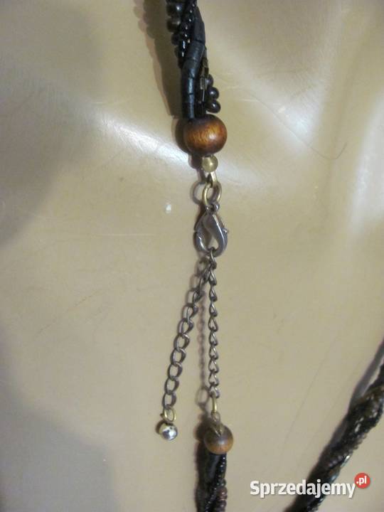 naszyjnik z wisiorem beż i brąz