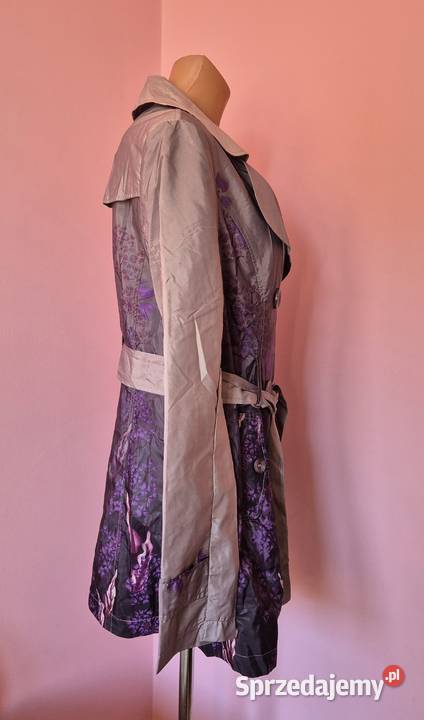 Cienki płaszcz damski rozmiar L fioletowy Brzesko