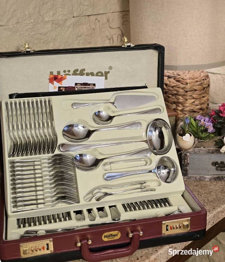 299 Walizka czarno brązowa sztućce Hoffner na 12 Zabrze