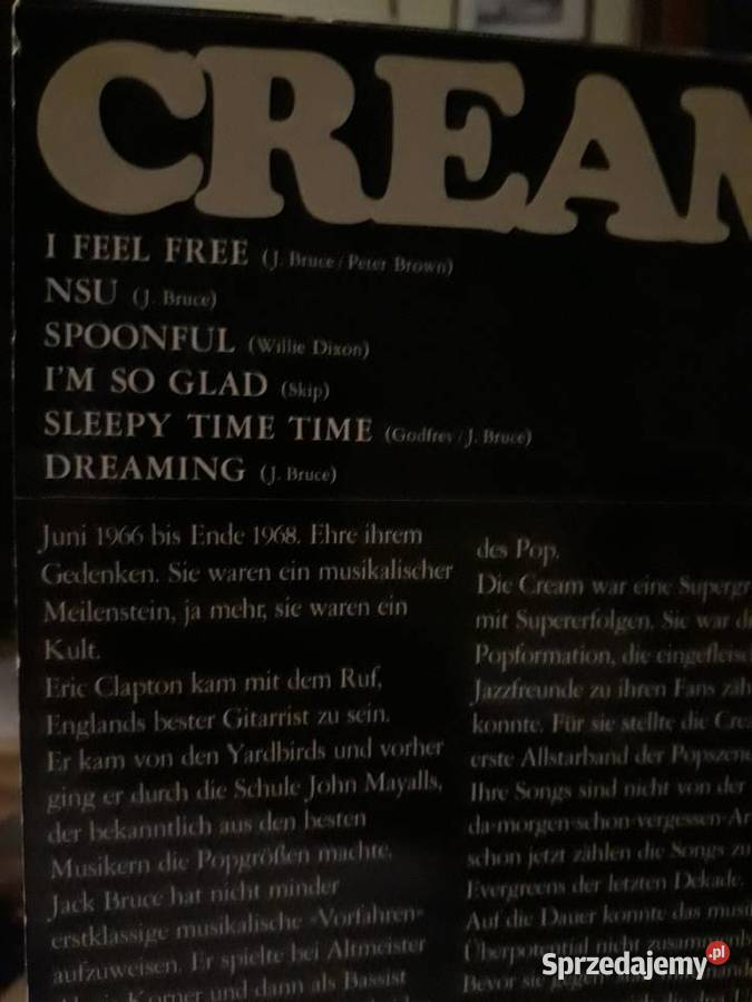 CREAM Feel in Free Printed in Germany 1976 Płyty i kasety podkarpackie Rzeszów