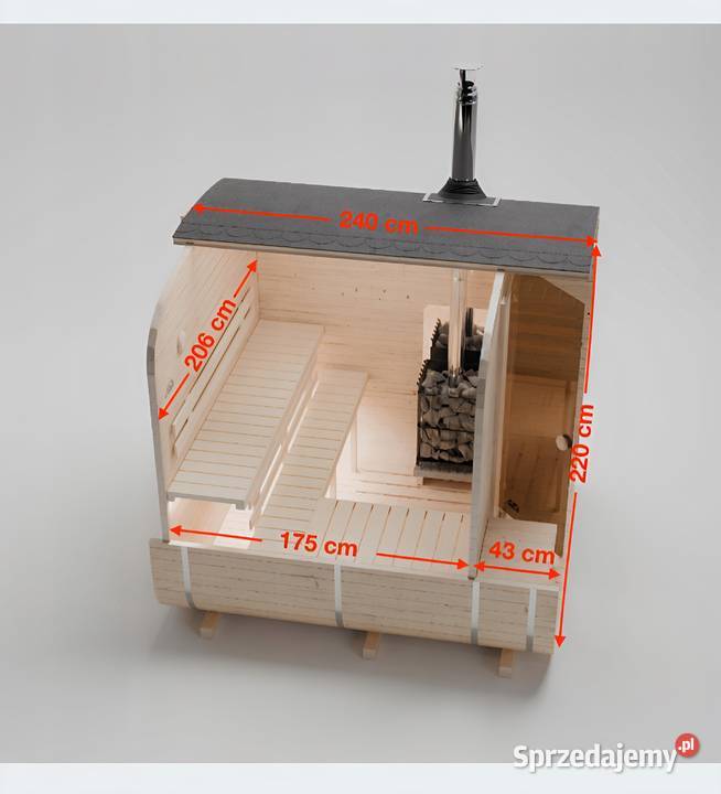 Sauna ogrodowa QUADRO 235 z beczką do morsowania