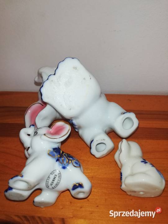 Stare porcelanowe słoniki Kolekcja Antyki, Sztuka, Kolekcje Warszawa sprzedam