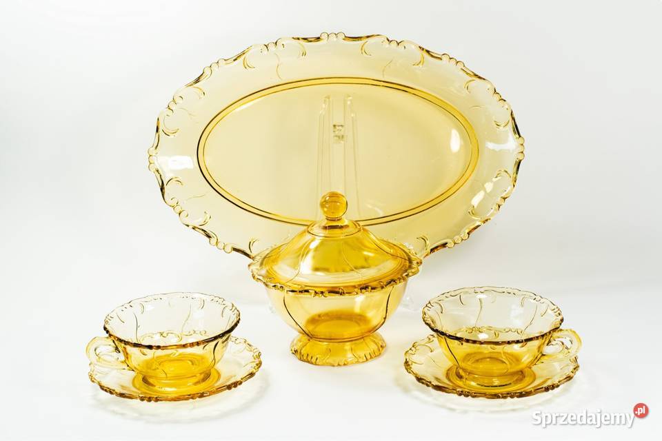 Stary miodowy zestaw do herbaty kawy mazowieckie Warszawa sprzedam