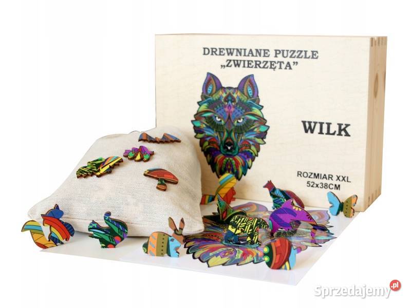 Drewniane puzzle dorosłych zwierzęta 3d WILK śląskie Mikołów