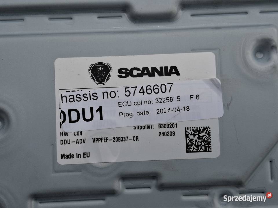 SCANIA KASETA MODUŁ DDU STEROWNIK KOMPUTER EURO Bieleń