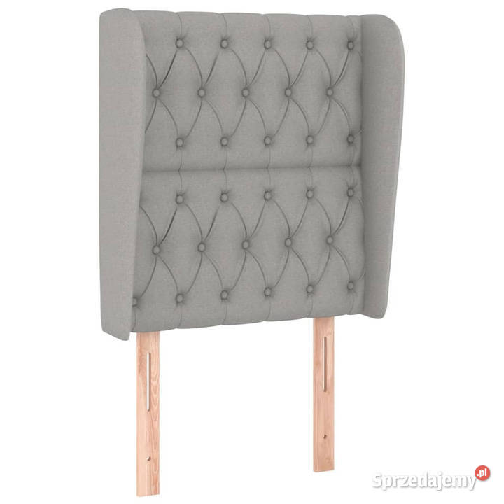 Zagłówek uszak jasnoszary 83x23x118128 tkanina