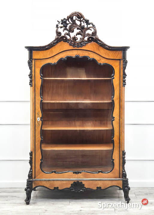 WITRYNA orzechowa na nóżkach ZDOBIONA Serwantka 220cm Kalisz