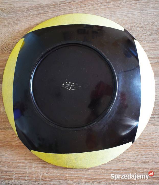 Ozdobna duża patera z laki z lat 50 60 tych Rękodzieło