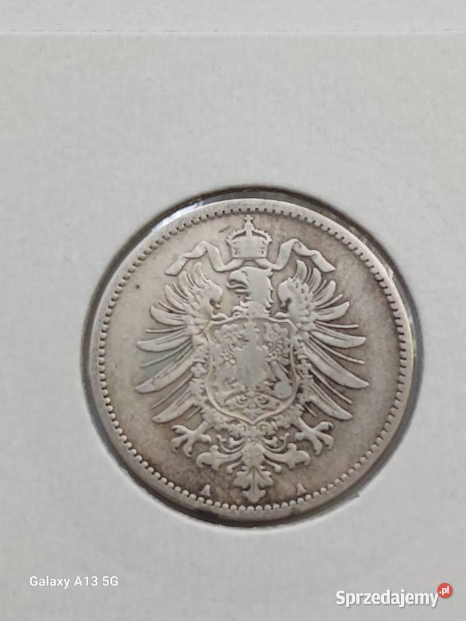 1 Marka Prusy 1876 r 3 mennica A Antyki, Sztuka, Kolekcje wielkopolskie Konin