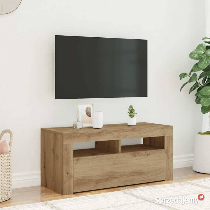 Szafka pod TV z oświetleniem LED dąb artisan mazowieckie Warszawa