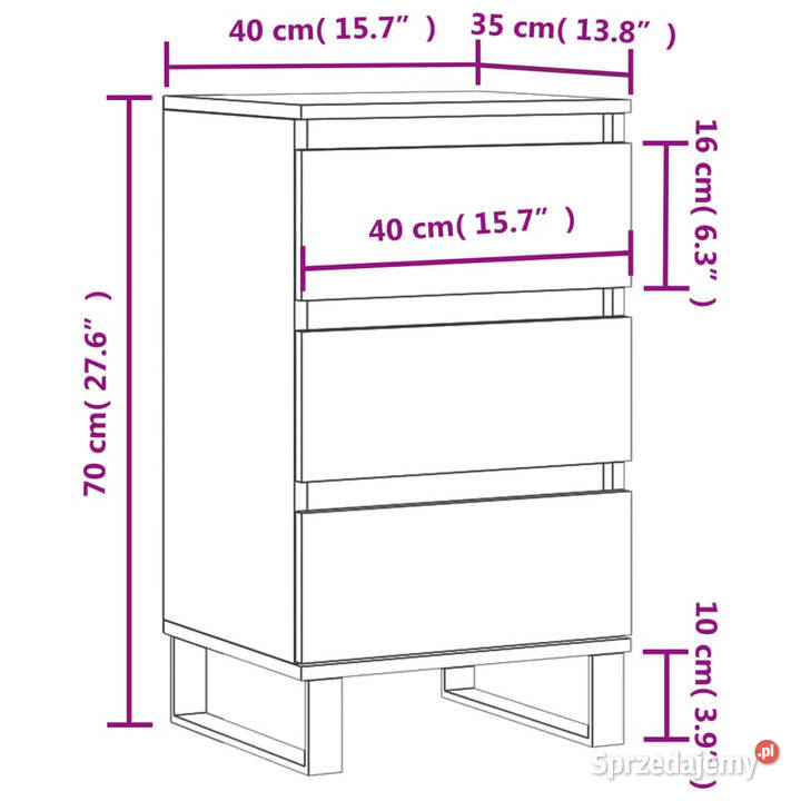 Komoda szary dąb sonoma 40x35x70 materiał Komody Warszawa