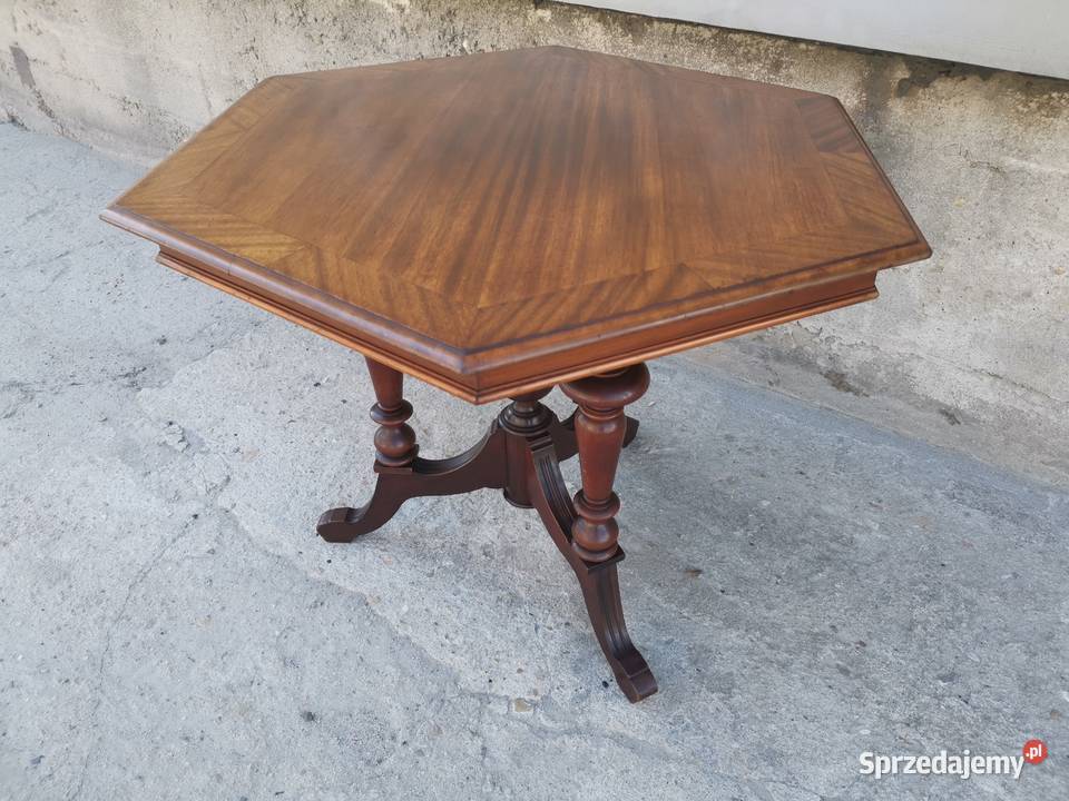 Ośmiokątny dekoracyjny stolik stół antyk