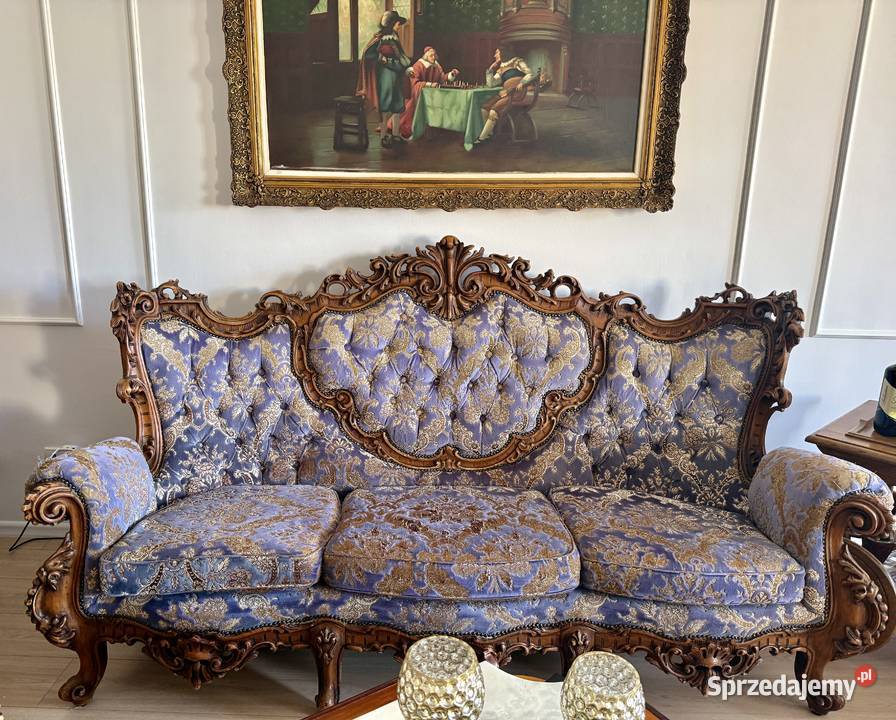 Luksusowy komplet mebli Ludwik rokoko sofa 2 Świdnica sprzedam
