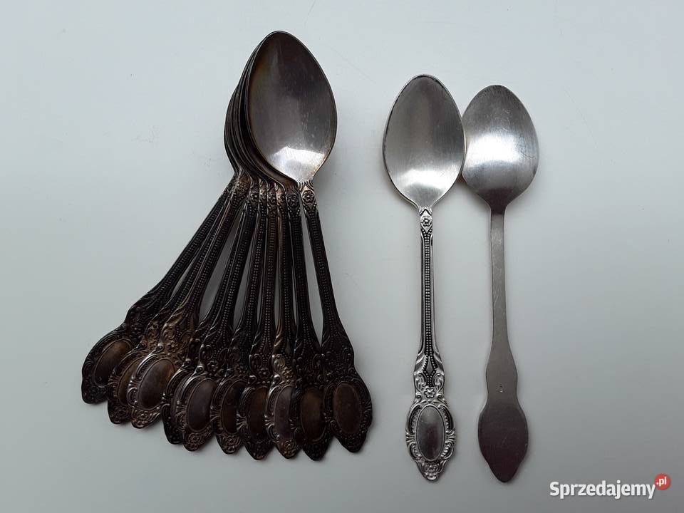 12 łyżeczek platerowanych 14 z końcówki czasów Antyki, Sztuka, Kolekcje Warszawa sprzedam