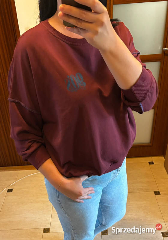 Bordowa bluza damska oversize vintage 90s Made Szczecin sprzedam