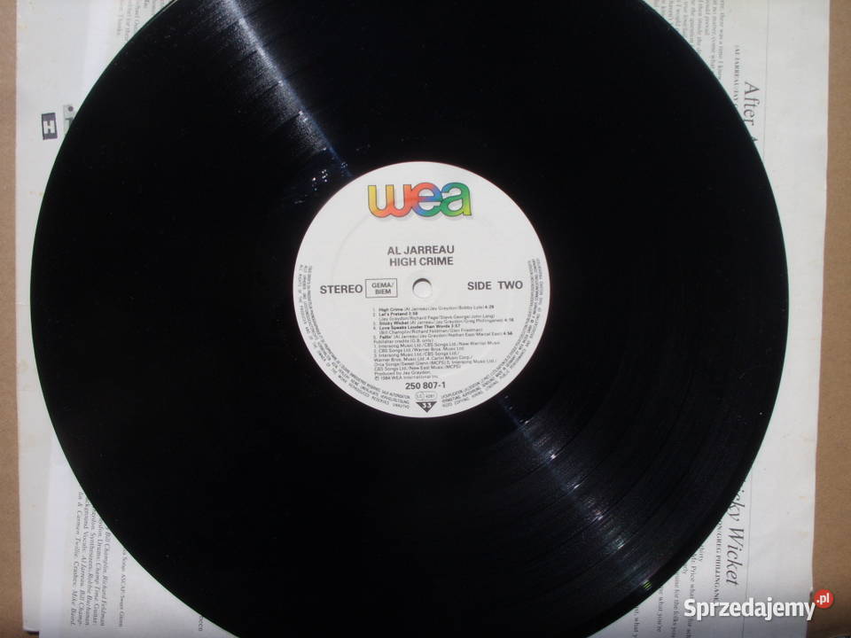 Winyl LPALO JAREAU HIGS CRIME WEA 1984 R płyta winylowa sprzedam