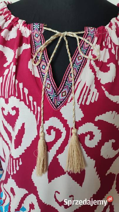 Włoska bluzka z wiskozy w stylu boho Łódź