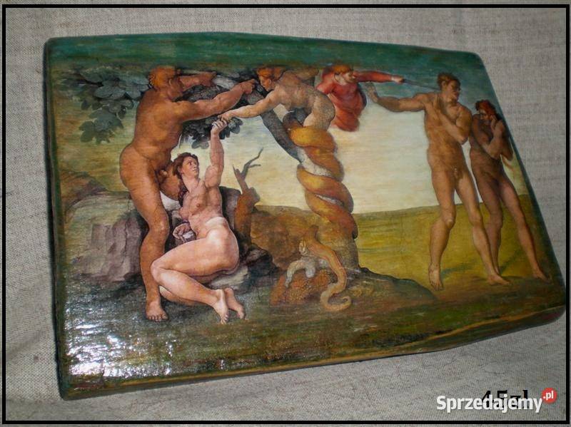 Pokłon Trzech Króli obrazek na desce decoupage Rękodzieło Łódź