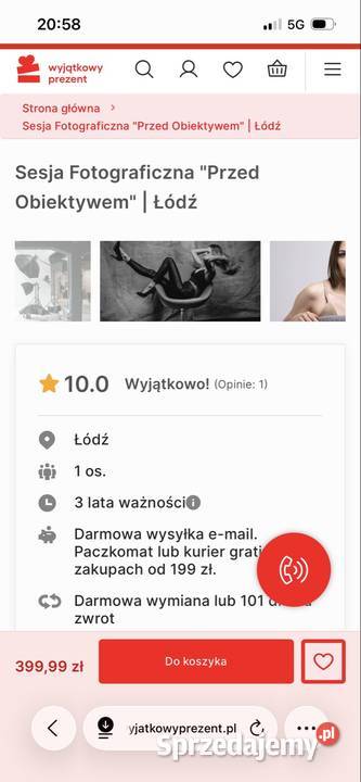 Voucher na sesję zdjęciową Łódź