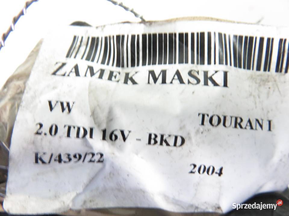 ZAMEK MASKI VW TOURAN I osobowe