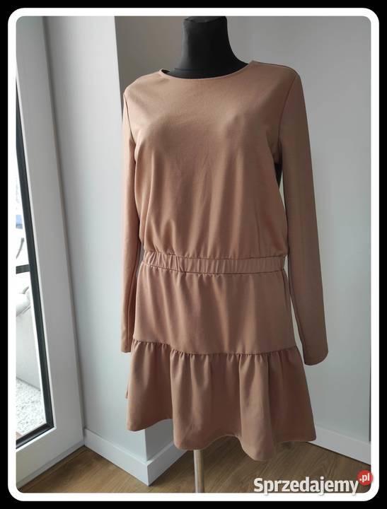 cappuccino beżowa sukienka SINSAY Basic XL 42 Spódnice i sukienki Płock