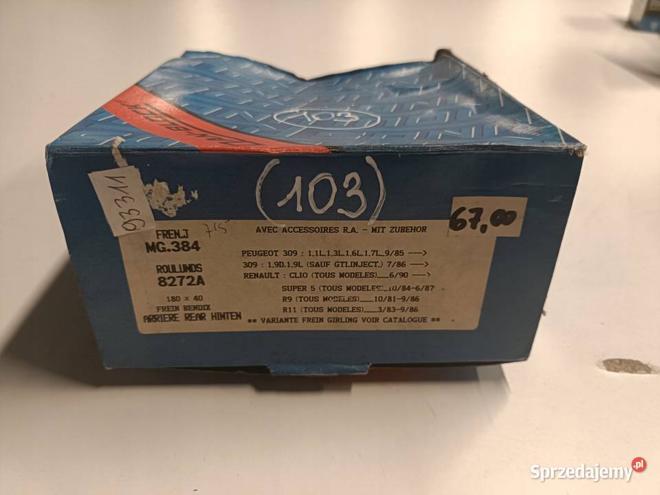 Peugeot 309 Renault Clio I TYLNE SZCZĘKI lubelskie sprzedam