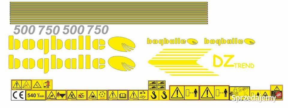 Naklejki na rozsiewacz Bogballe różne modele Pleszew