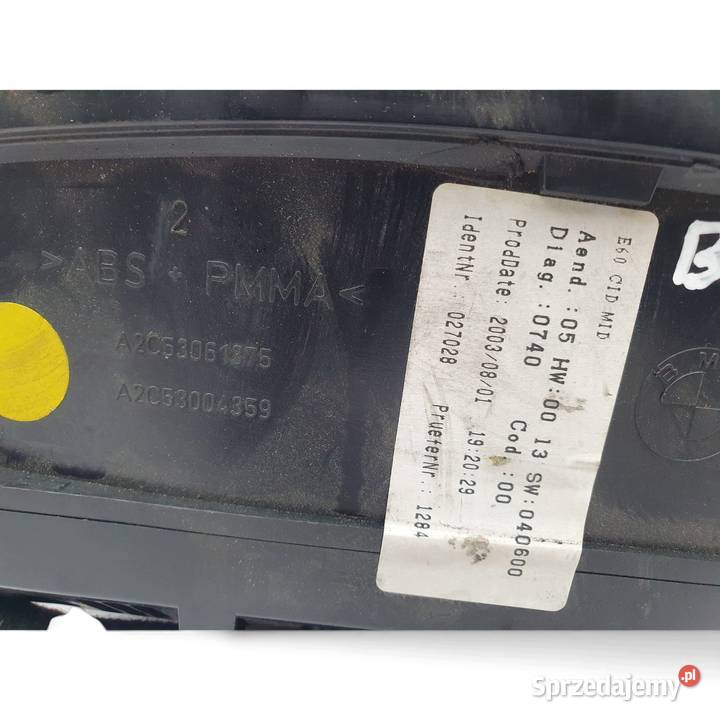 WYŚWIETLACZ EKRAN Nawigacji Radia BMW Serii 5 Chełm