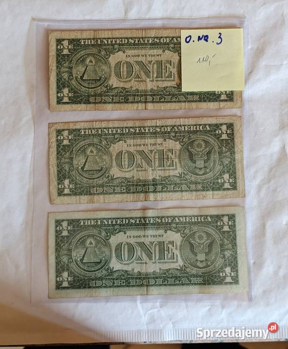 O 3 USA 1 Dollar Silver Certificate 1957 zestaw Ostrów Mazowiecka sprzedam