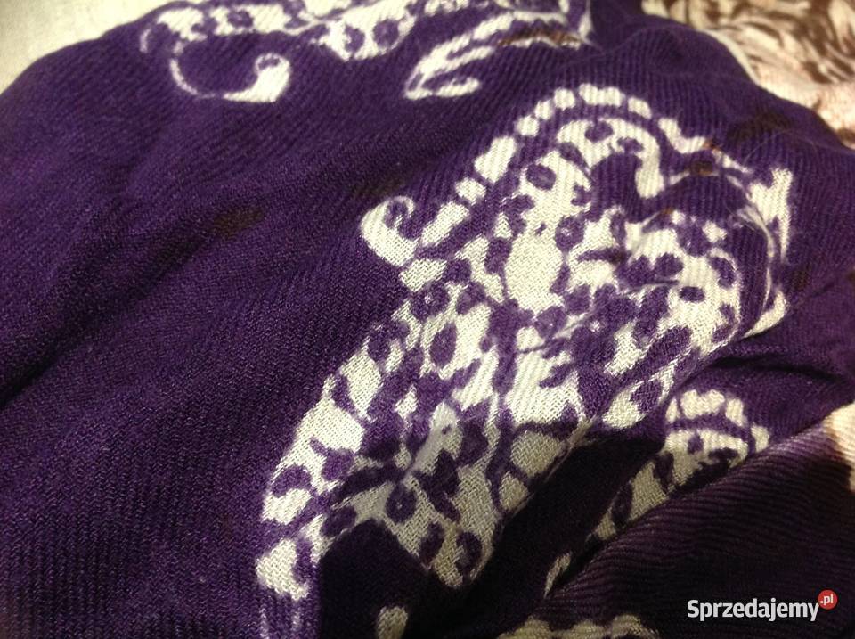 Szal szalik Damski Wzory Frędzle Nowa Sól