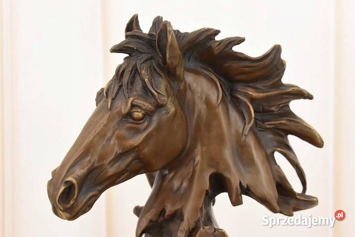 Głowa Konia Koński Łeb Koń Figura Rzeźba z Brązu Kraków