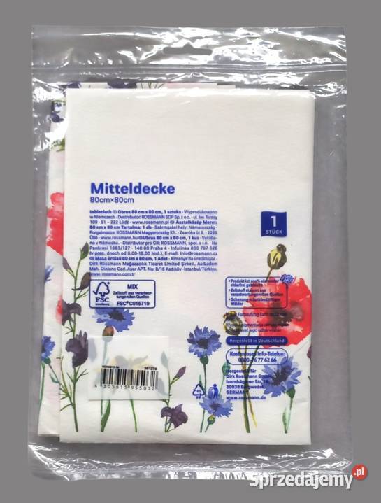 Obrus Alouette kwiatki 80x80 Rossmann nowy Chrzanów