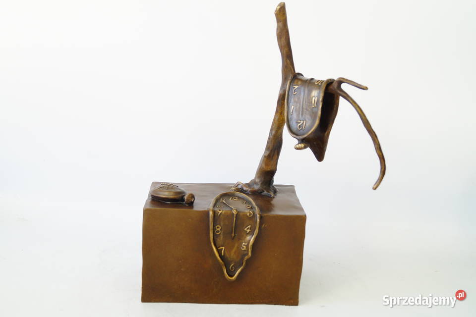 Figura z brązu rzeźba wg Salvador Dali zegar